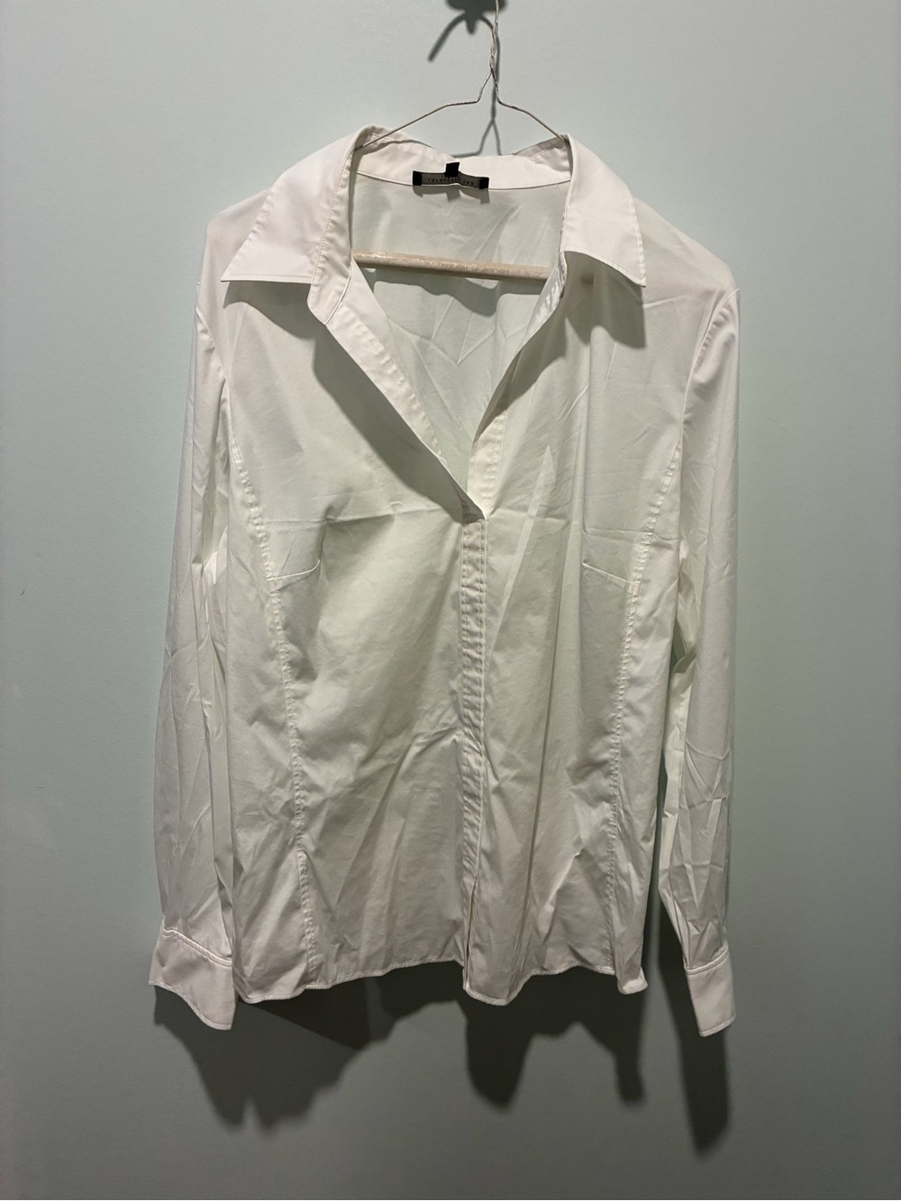 Lafayette 148 New York Women’s White Dress Shirt Side Zip Size 18